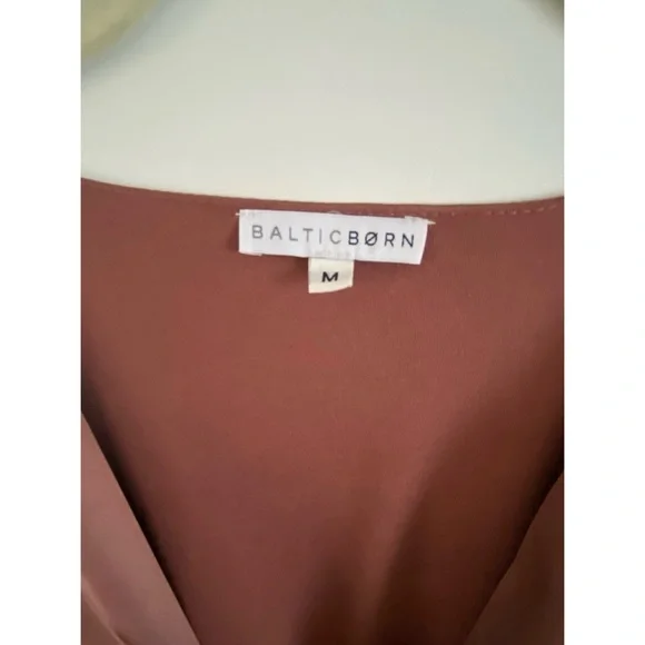 BALTIC BORN Dusty Rose Satin Midi Dress - Picture 7 of 9